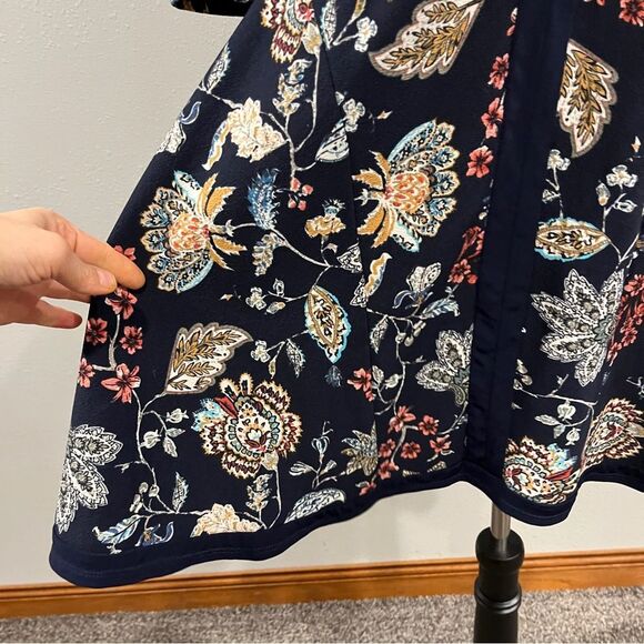 Rabbit Rabbit Rabbit paisley Floral print long sleeve Navy mini stretchy Dress - Picture 5 of 13